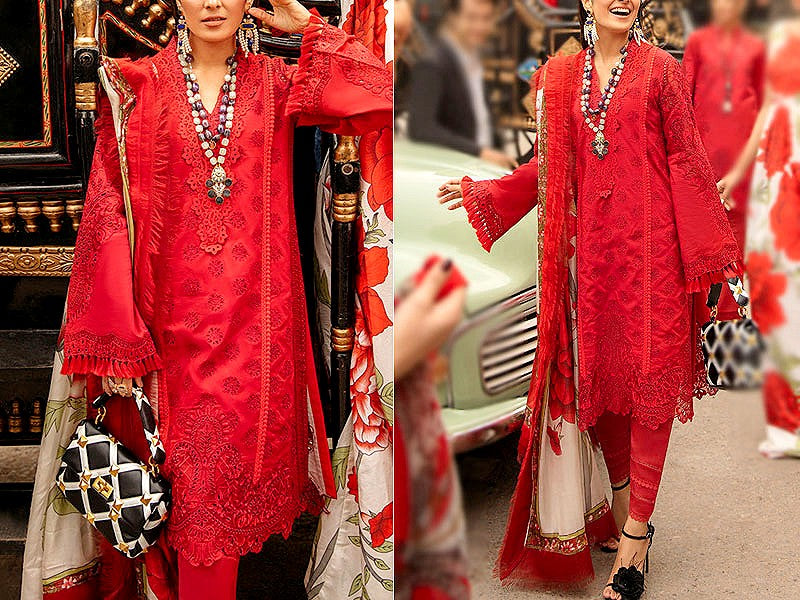 Pakistani red shop dress designs