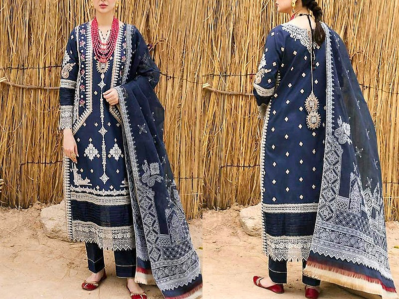 Lawn dress shop with net dupatta