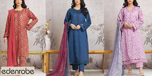 Latest Edenrobe Premium Unstitched Winter Collection Online in Pakistan