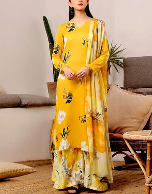 All-Over Digital Print Linen Suit 2024 with Linen Dupatta (DZ17593)