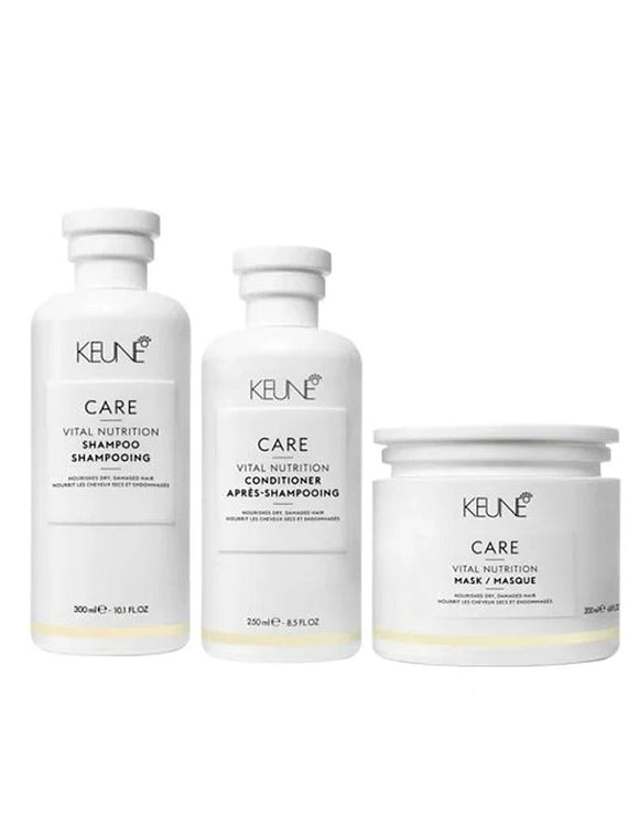 Bundle of 3 Keune Vital Nutrition Shampoo, Conditioner & Mask (DZ17532)