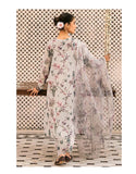 Elegant Embroidered Lawn Suit with Organza Dupatta (DZ17924)