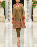 Heavy Embroidered Chiffon Bridal Dress with Embroidered Silk Trouser (DZ12501)