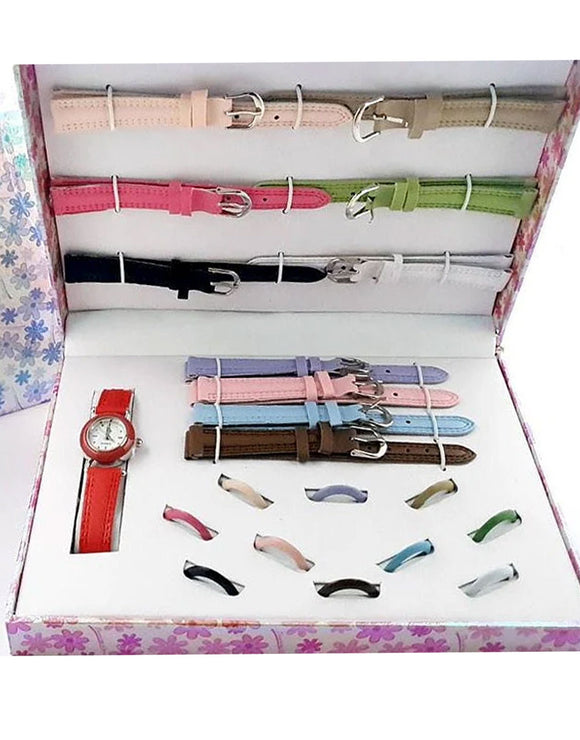 Ladies Interchangeable Watch Gift Set - 11 Color Dials & Straps (DZ15085)