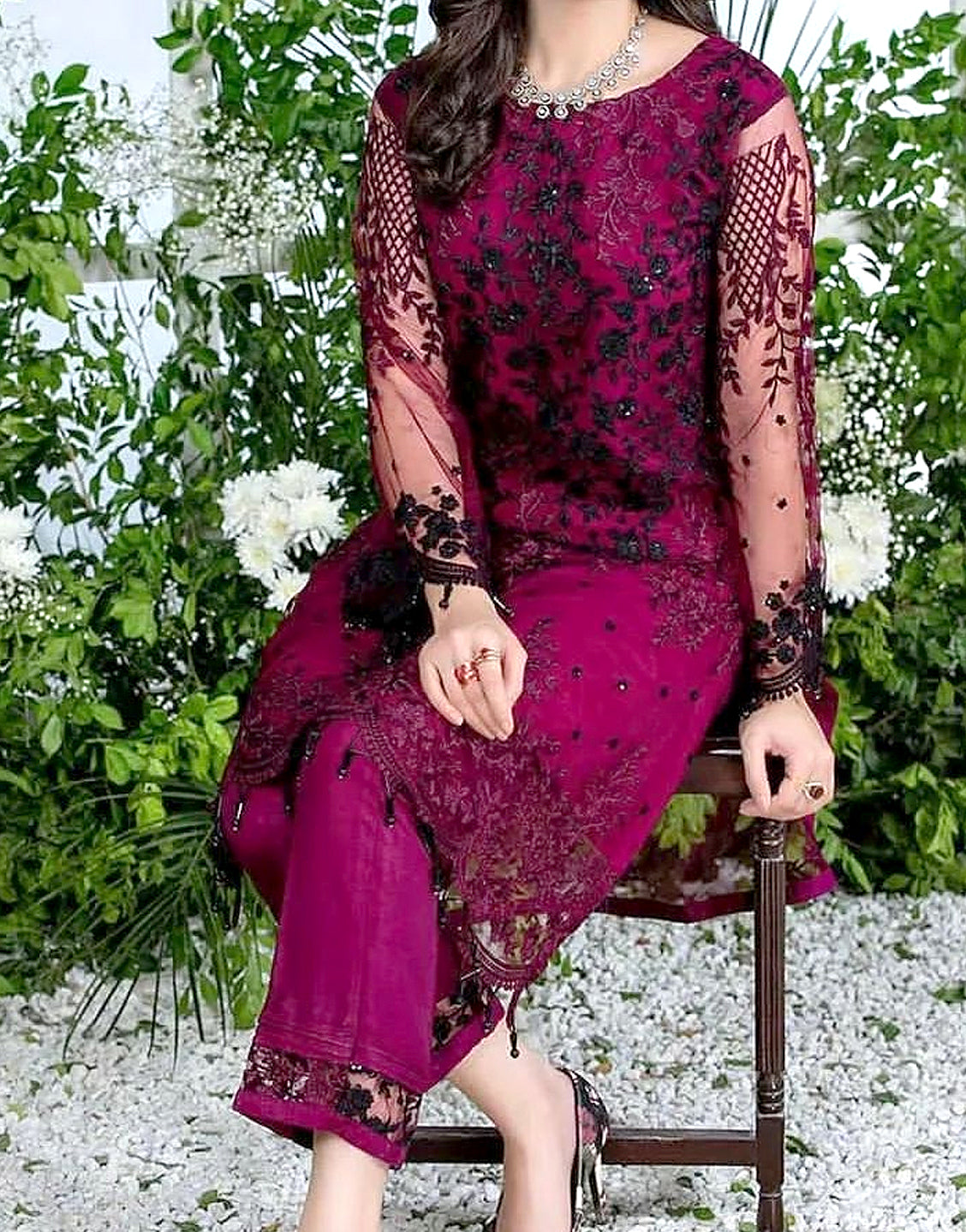 Pakistani casual dresses in black colour best sale