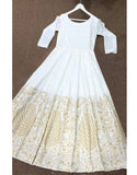 Readymade Embroidered White Chiffon Maxi with Inner (DZ15365)