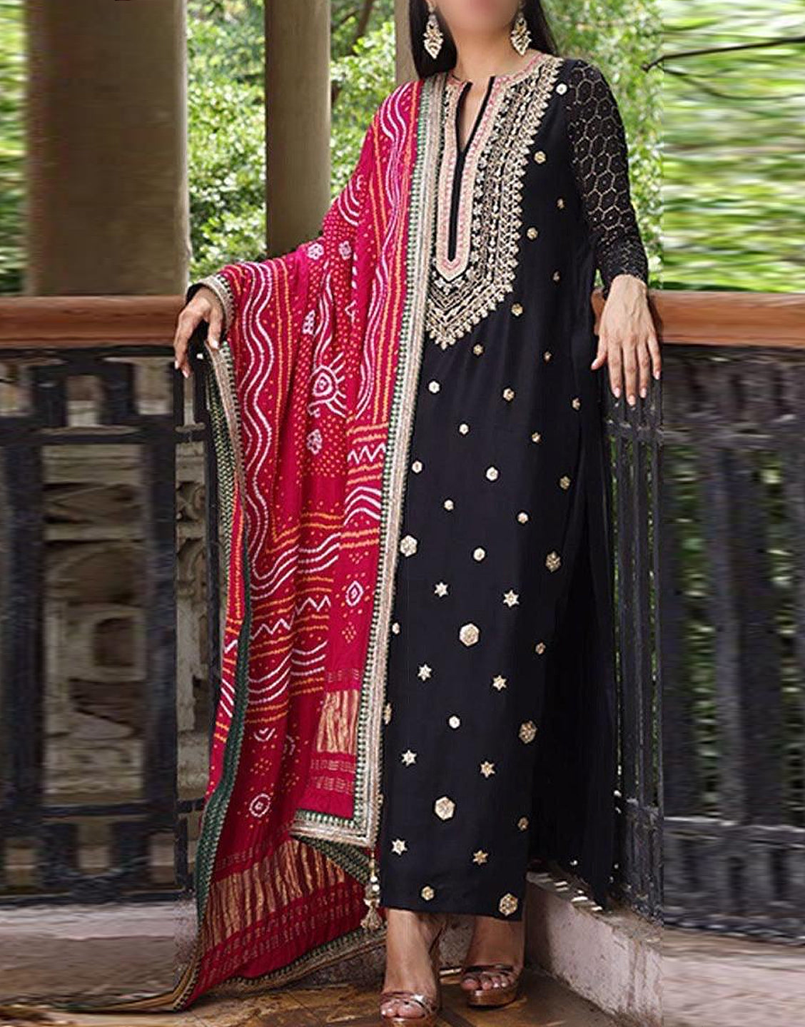 Pakistani dress designs in black colour hotsell