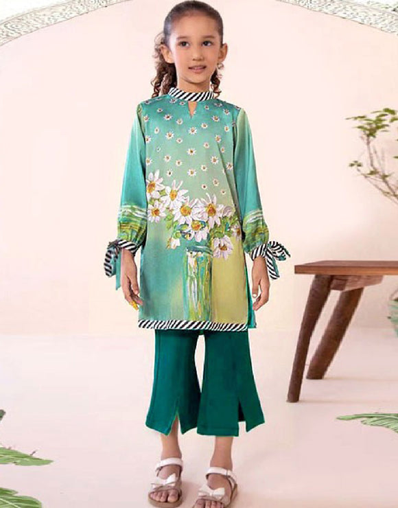 Digital Print 2-Piece Lawn Suit for Girls (DZ15744)