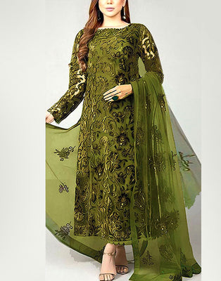 Luxury Embroidered Lawn Dress with Bamber Chiffon Dupatta (DZ15770)