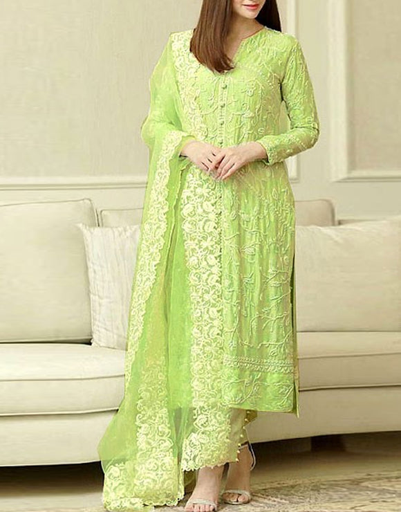 Luxury Embroidered Lawn Dress with Bamber Chiffon Dupatta (DZ15837)