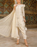 Luxury Schiffli Embroidered EID Lawn Dress with Embroidered Net Dupatta (DZ15887)