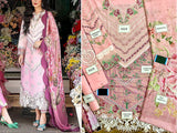 Luxury Heavy Embroidered Lawn Dress with Digital Print Silk Dupatta (DZ16258)