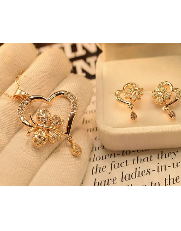 Elegant Heart Shape Necklace Set for Girls (DZ16359)