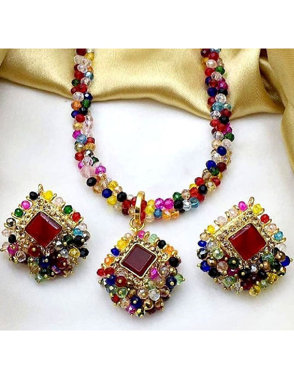 Elegant Mala Necklace Set with Earrings (DZ16451)