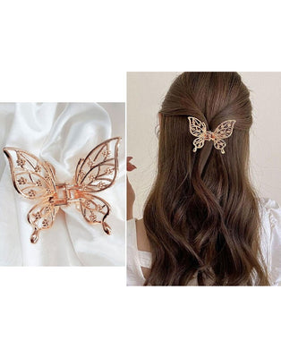 Elegant Butterfly Shaped Hair Clip - Rose Golden (DZ16463)