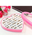 36 Pairs Mix Silver Golden Stud Earrings Set for Girls with Heart Shape Gift Packing (DZ16558)