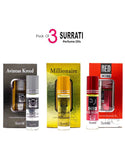 Pack of 3 Surrati Perfume Oils Inspired by Aventus Creed, Millionaire & Dunhill Desire Red (DZ16560)