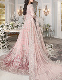 Luxurios 3D Handwork Heavy Embroidered Net Bridal Maxi Dress 2024 (DZ16604)