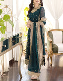 Heavy Embroidered Formal Chiffon Wedding Dress (DZ16607)