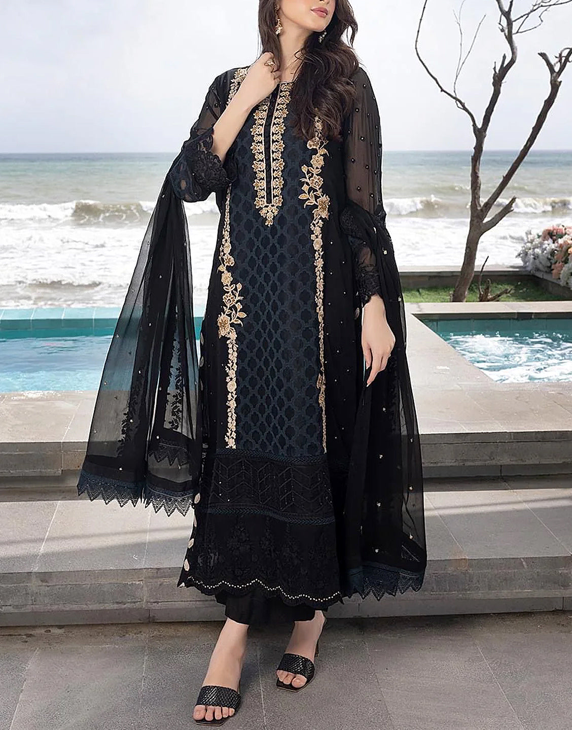 Black Dress Design 2024 Pakistani Black Frock Black Dresses for Girls Online Shopping in Pakistan DressyZone