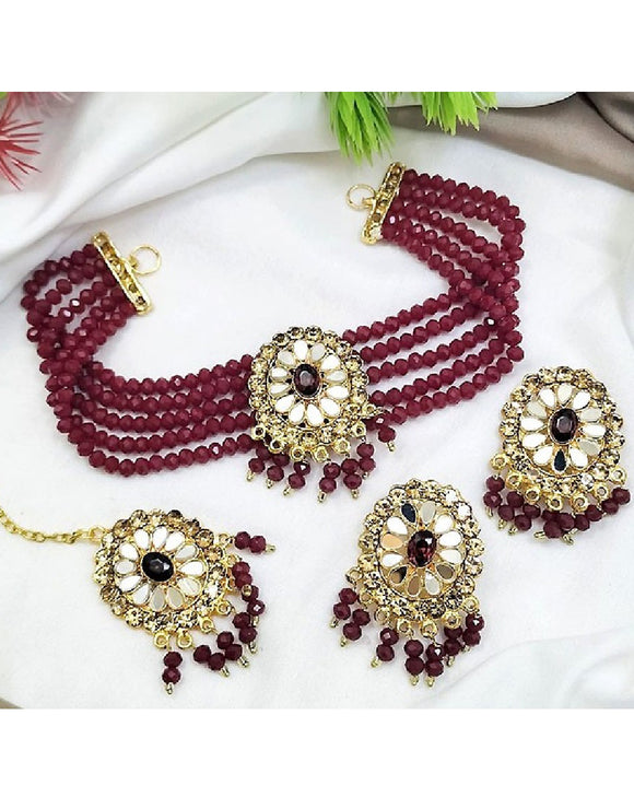 Indian Farshiya Choker Set with Tika (DZ16659)