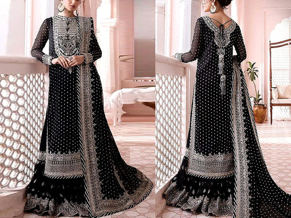 Black chiffon hot sale wedding dress