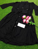 Readymade Linen Shirt for Girls - Black (DZ16804)