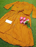 Readymade Linen Shirt for Girls - Mustard (DZ16805)