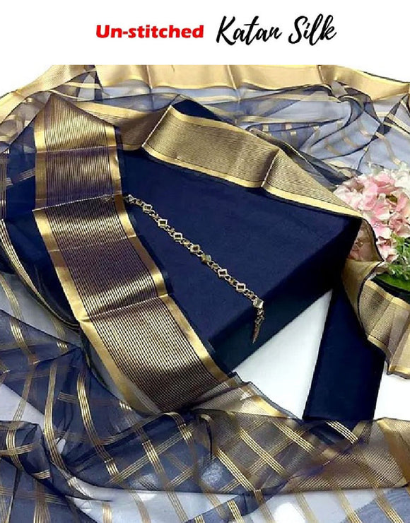 Banarsi Style Katan Silk Dress with Lining Organza Dupatta (DZ16821)