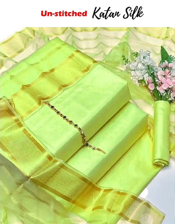 Banarsi Style Katan Silk Dress with Lining Organza Dupatta (DZ16824)