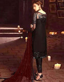 Elegant Sequins Embroidered Black Chiffon Party Dress (DZ16868)