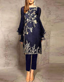 Trendy 2-Piece Embroidered Lawn Dress 2024 (DZ16901)