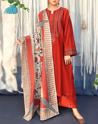 Sequins Embroidered Lawn Suit 2024 with Diamond Lawn Dupatta (DZ16905)