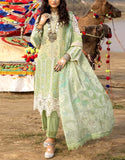 Luxurious Schiffli Embroidered Lawn Dress with Printed Silk Dupatta (DZ16939)