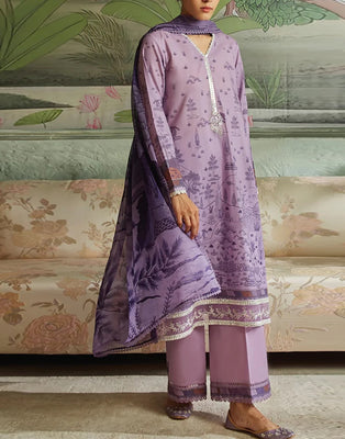 Fancy Embroidered EID Lawn Dress 2024 with Diamond Lawn Dupatta (DZ17046)