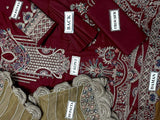 Luxury Embroidered Cotton Lawn Dress with Embroidered Organza Dupatta (DZ17062)