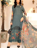 Luxury Embroidered Lawn Dress with Chiffon Dupatta (DZ17144)