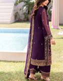 Adorable Embroidered Purple Chiffon Wedding Dress 2024 (DZ17399)