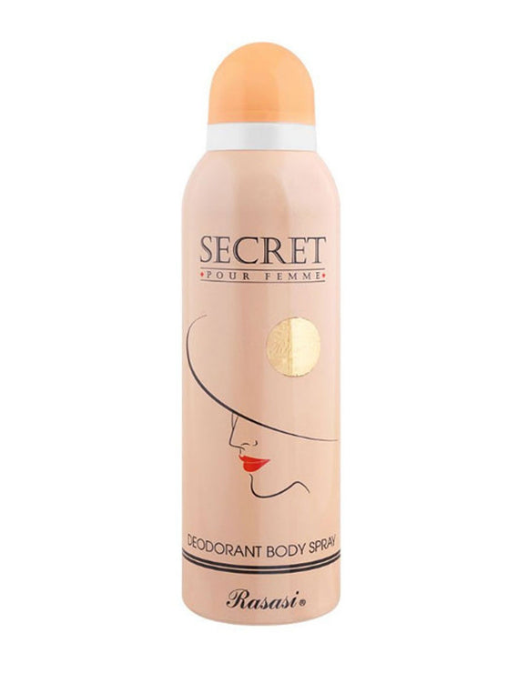 Original Rasasi Secret Deodorant Body Spray - 200 ML (DZ17488)