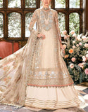 Luxurios Handwork Heavy Embroidered Organza Bridal Dress 2024 (DZ17515)