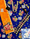 All-Over Print Embroidered Karandi Dress with Karandi Dupatta (DZ17518)