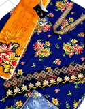 All-Over Print Embroidered Karandi Dress with Karandi Dupatta (DZ17518)