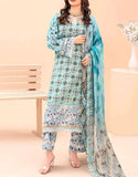 All-Over Digital Print Woolen Linen Suit with Linen Dupatta (DZ17524)