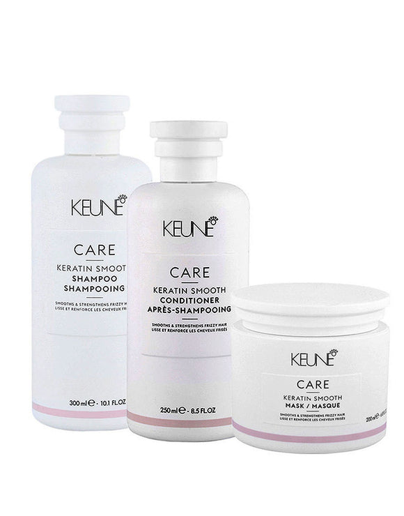 Bundle of 3 Keune Care Keratin Smooth Mask, Shampoo & Conditioner (DZ17540)