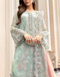 Luxurious Hand & Cutwork Heavy Embroidered Chiffon Wedding Dress (DZ17563)