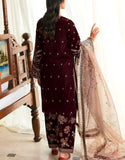 Heavy Embroidered Velvet Party Wear Dress with Emb. Organza Dupatta (DZ17611)