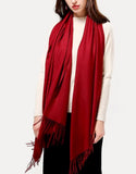 Winter Cashmere Wool Scarf for Girls - Red (DZ17626)