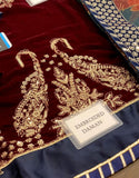 Formal Embroidered Maroon Velvet Dress with Emb. Organza Dupatta (DZ17648)