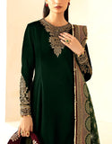 Formal Embroidered Velvet Party Wear Dress with Emb. Silk Trouser (DZ17664)