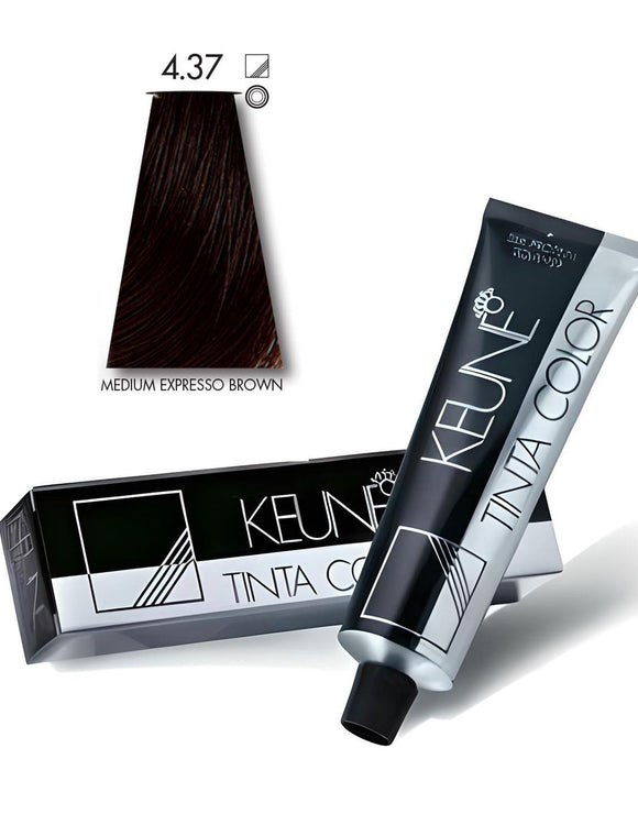 Keune Tinta Hair Color 4.37 Medium Express Brown (DZ17705)